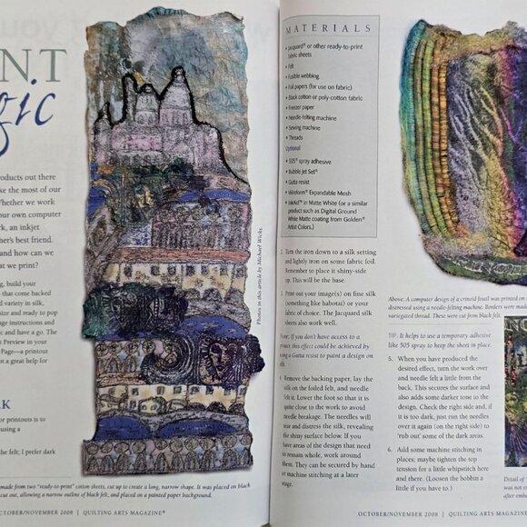 Quilting Arts Magazine October November 2008 Five Ways To Design With Inkjet Pri - Picture 10 of 13